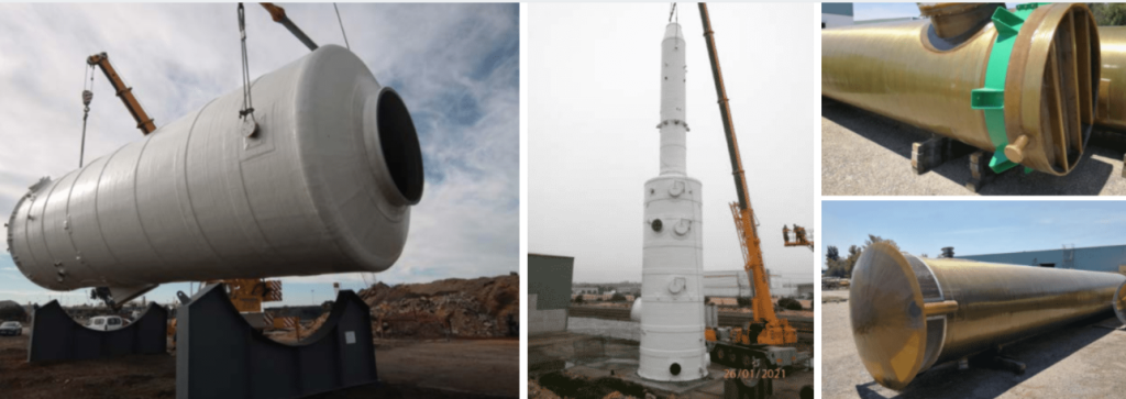 chimenea resistente a ácidos y depuradora de gases